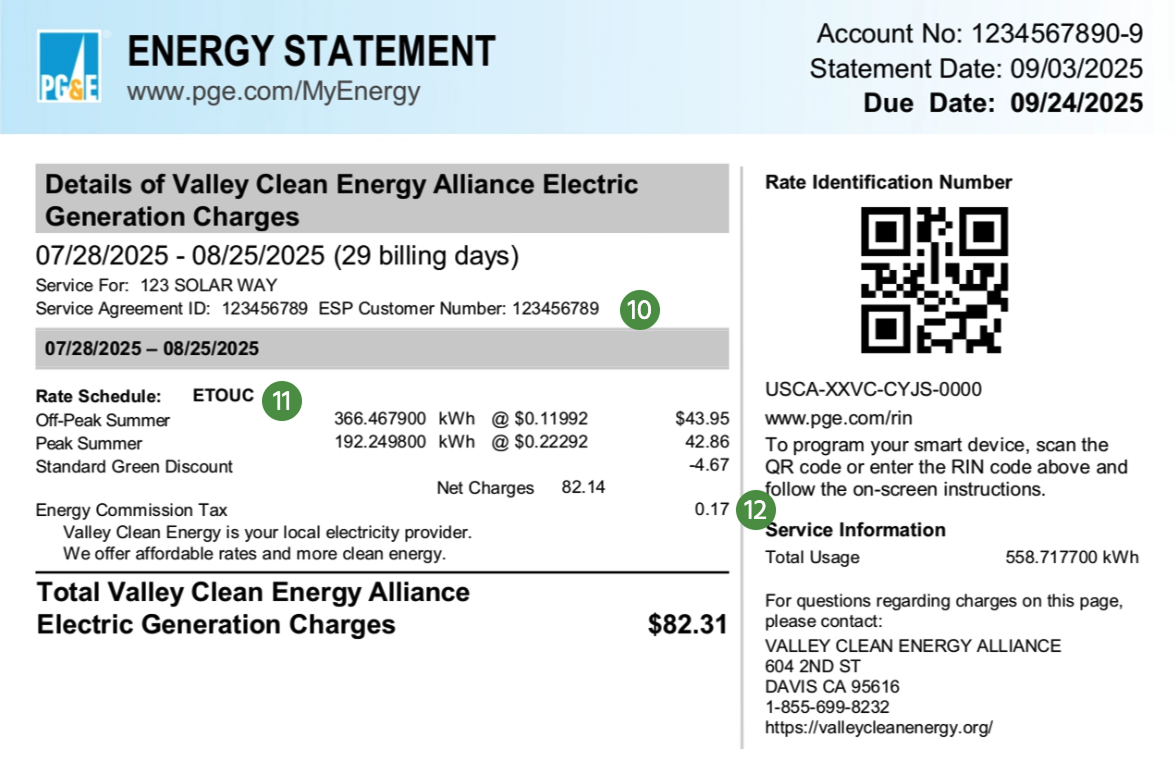 Sample energy bill: page 4